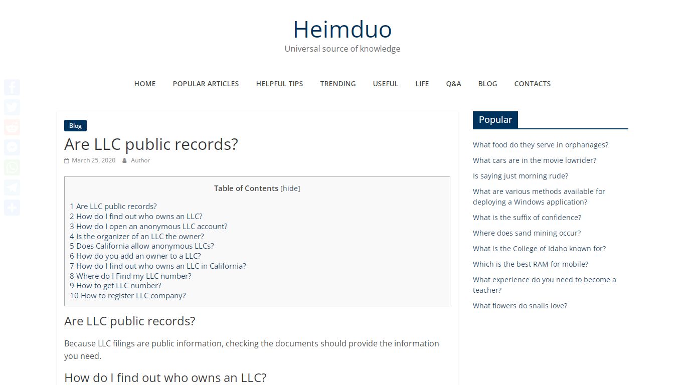 Are LLC public records? – Heimduo